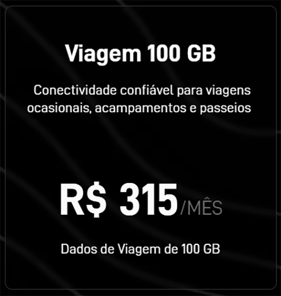 Plano Viagem Starlink 100Gb Mensal (informações e link)