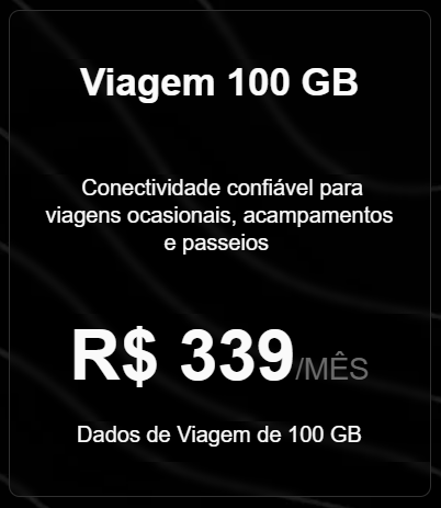 Plano Viagem Starlink 100Gb Mensal