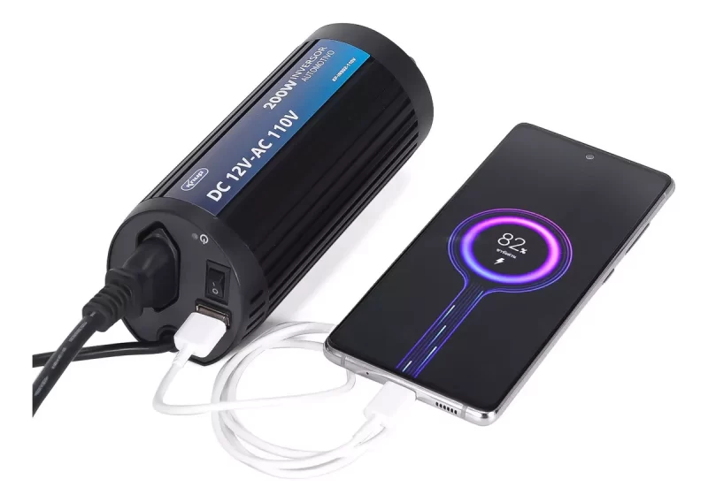 Inversor Automotivo Veícular 60hz 200w 12v/110v Usb 3.0